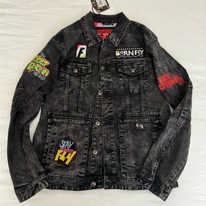 Born Fly Denim Jacket Size L NWT